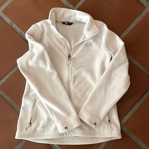North face polar fleece off white (bone) Large zip up jacket